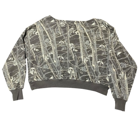 Def Leppard Hysteria 1X Leopard Cropped Oversized Off The Shoulder Sweatshirt - Picture 5 of 12